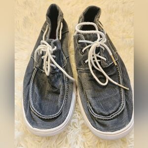 Gray Loafers with White Laces